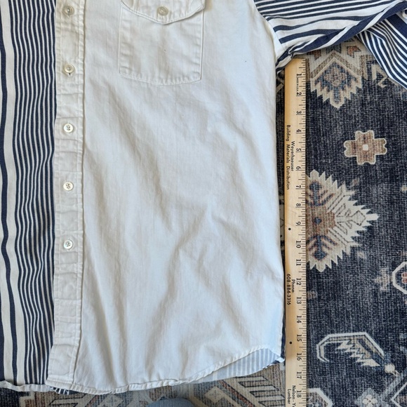 VTG Cowboy’s Only Navy and White Striped Pattern Button Down Shirt Men’s Size XL - Picture 10 of 12